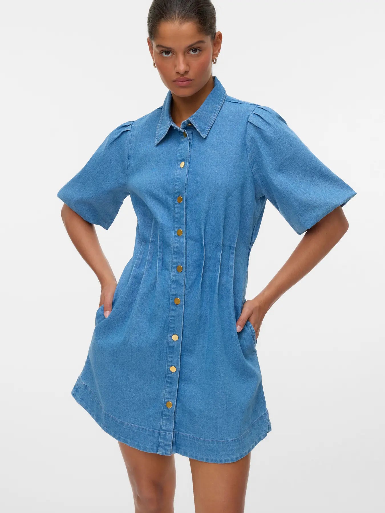 VM CASSIDY DENIM DRESS - MEDIUM BLUE DENIM