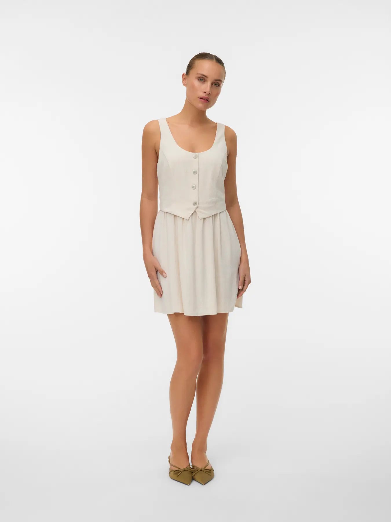 VM SISSIE VEST DRESS - OATMEAL MELANGE