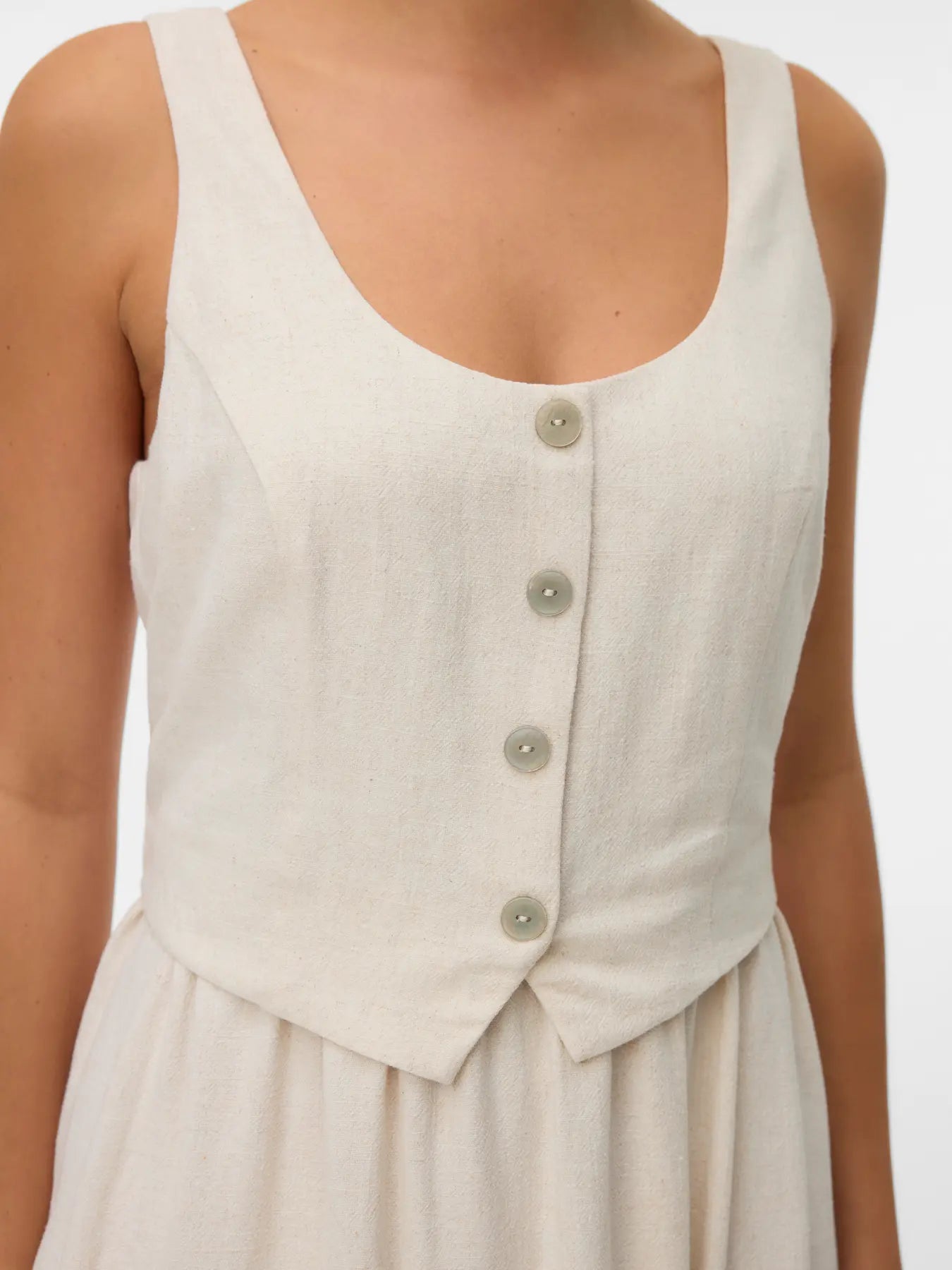 VM SISSIE VEST DRESS - OATMEAL MELANGE