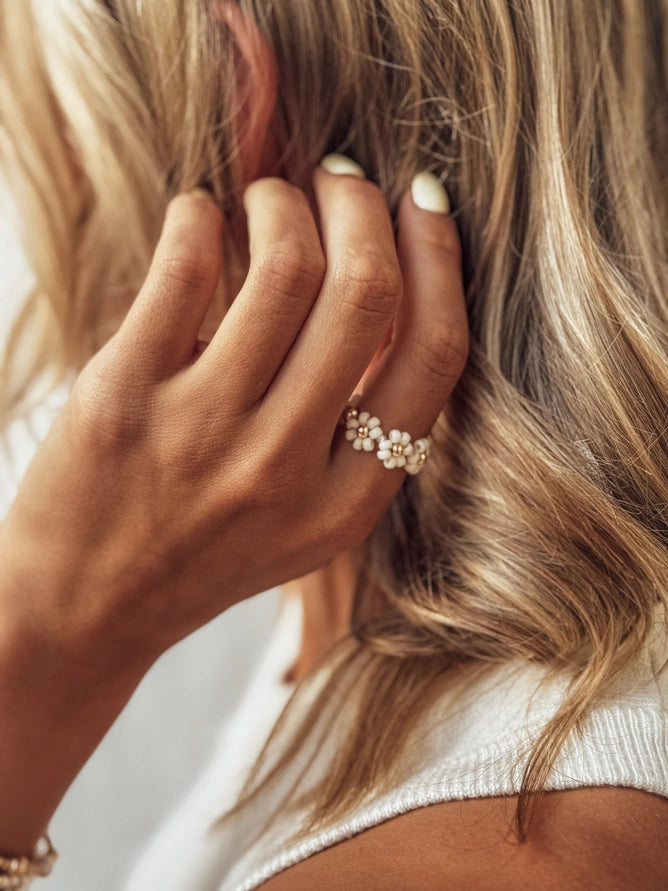 OAK + EVE DAISY CHAIN RING - MULTI