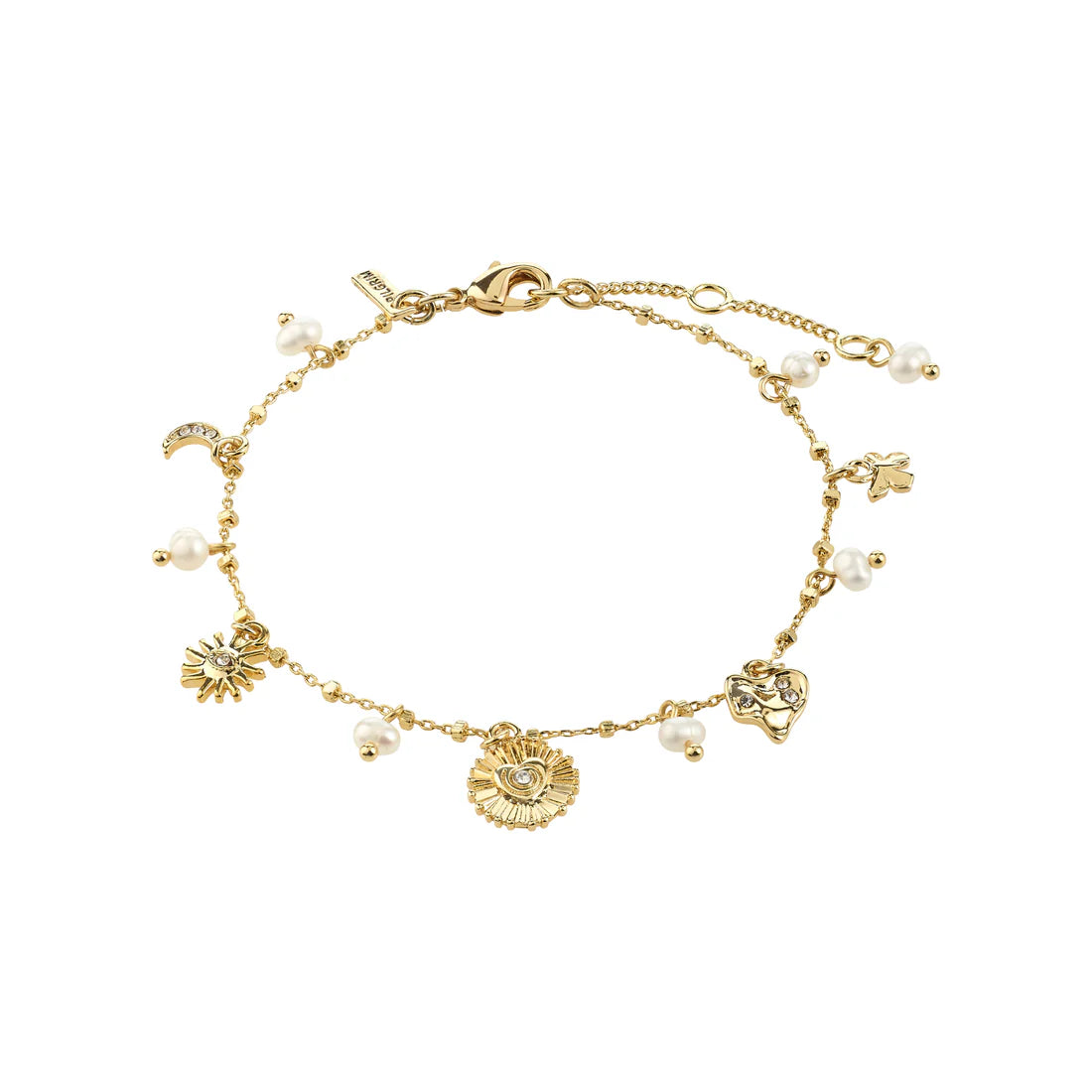 PILGRIM MYLAN CRYSTAL CHARMS BRACELET - GOLD