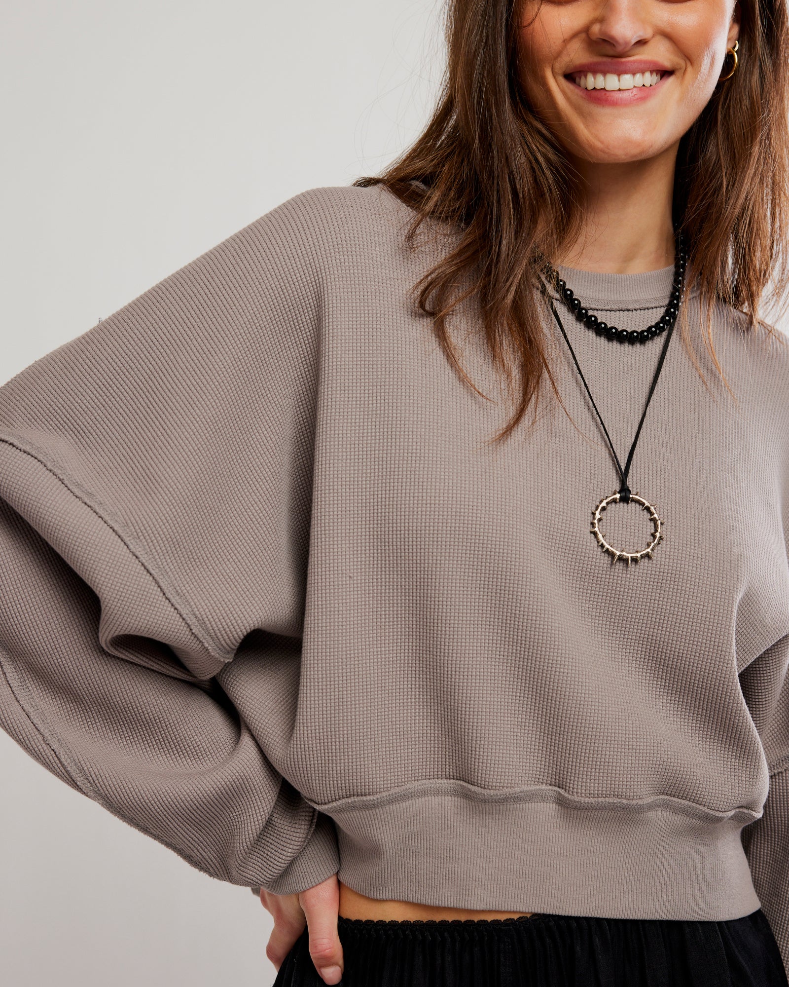 FREE PEOPLE SKYLINE PULLOVER - PETRIFIED WOOD