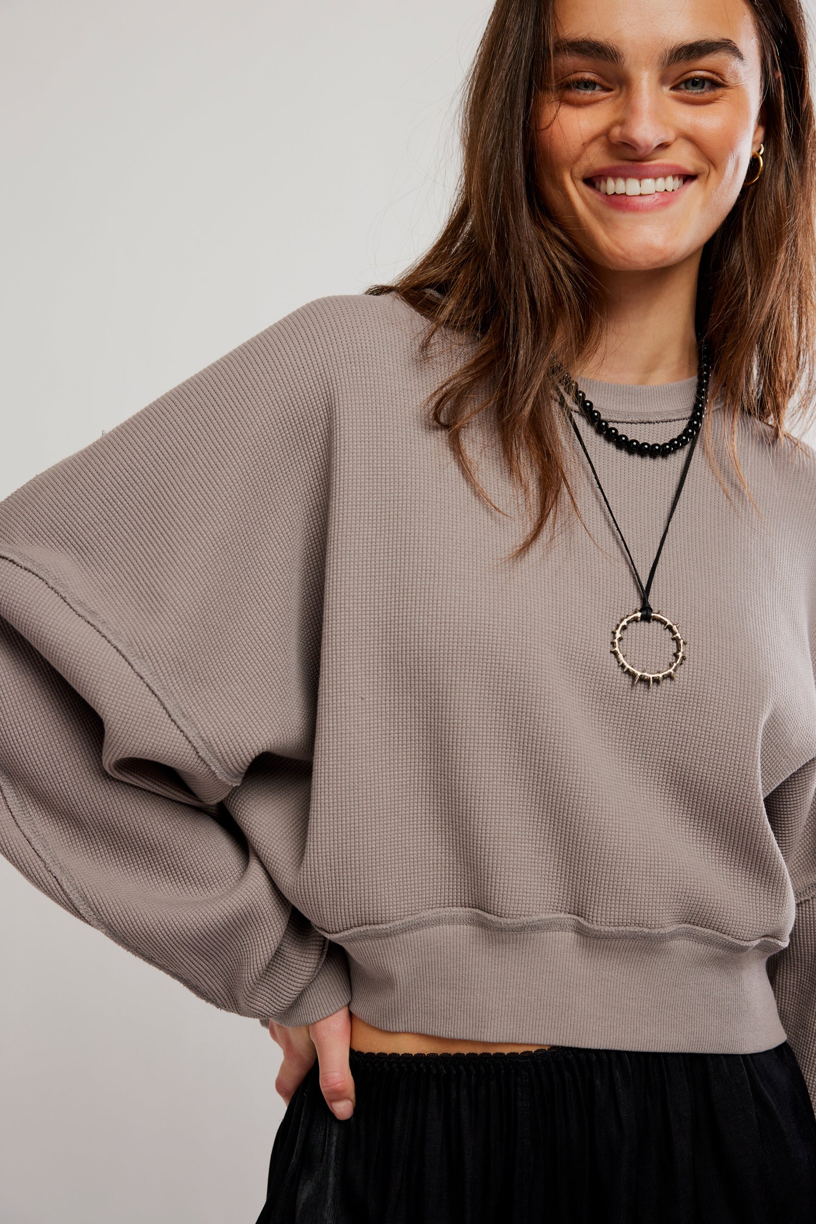 FREE PEOPLE SKYLINE PULLOVER - PETRIFIED WOOD