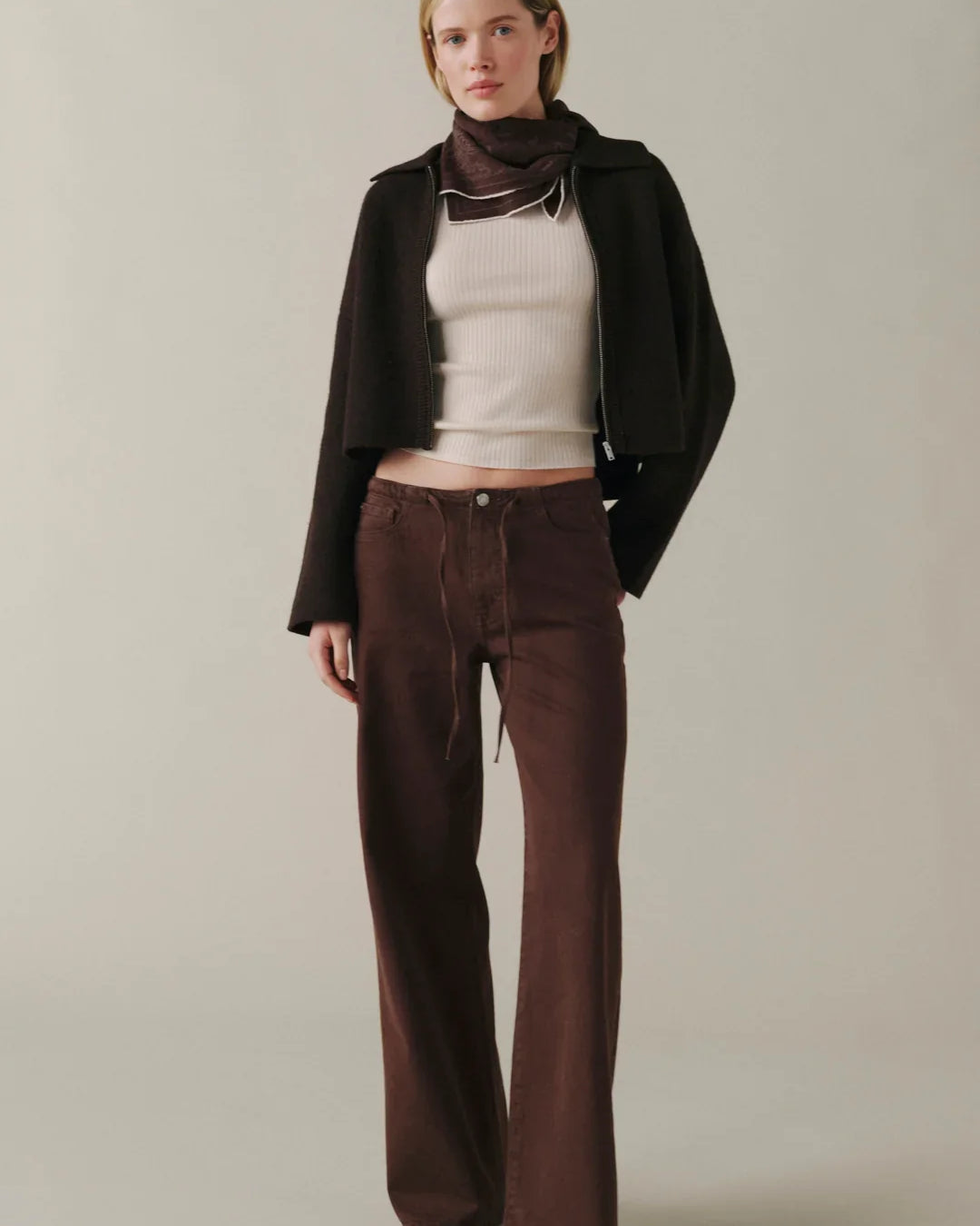WARP + WEFT THE BIG EASY WIDE LEG JEANS - DARK ROAST