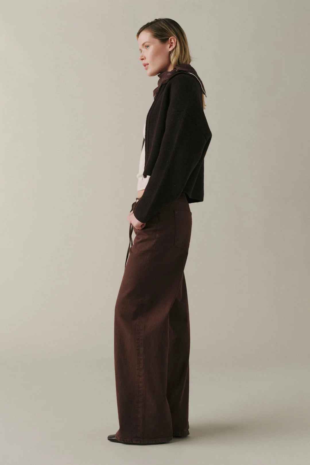 WARP + WEFT THE BIG EASY WIDE LEG JEANS - DARK ROAST