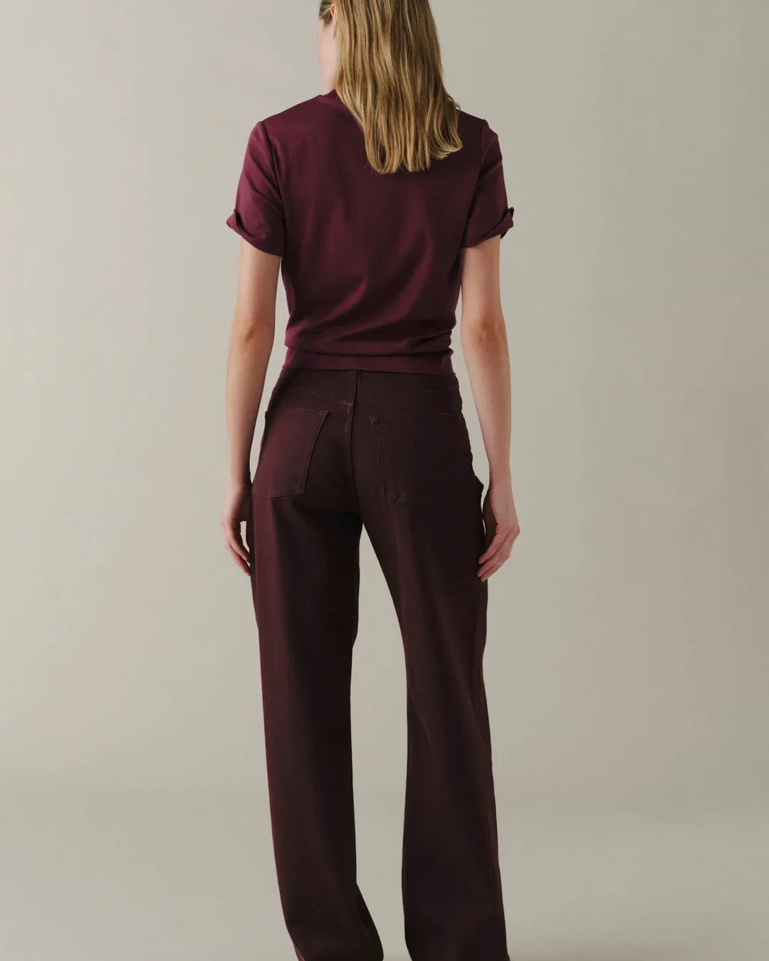 WARP + WEFT THE BIG EASY WIDE JEANS - GARNET
