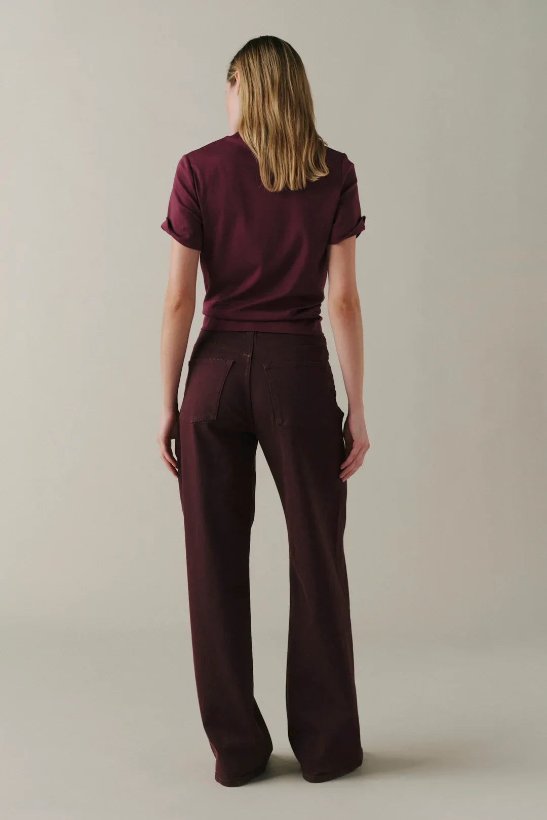 WARP + WEFT THE BIG EASY WIDE JEANS - GARNET
