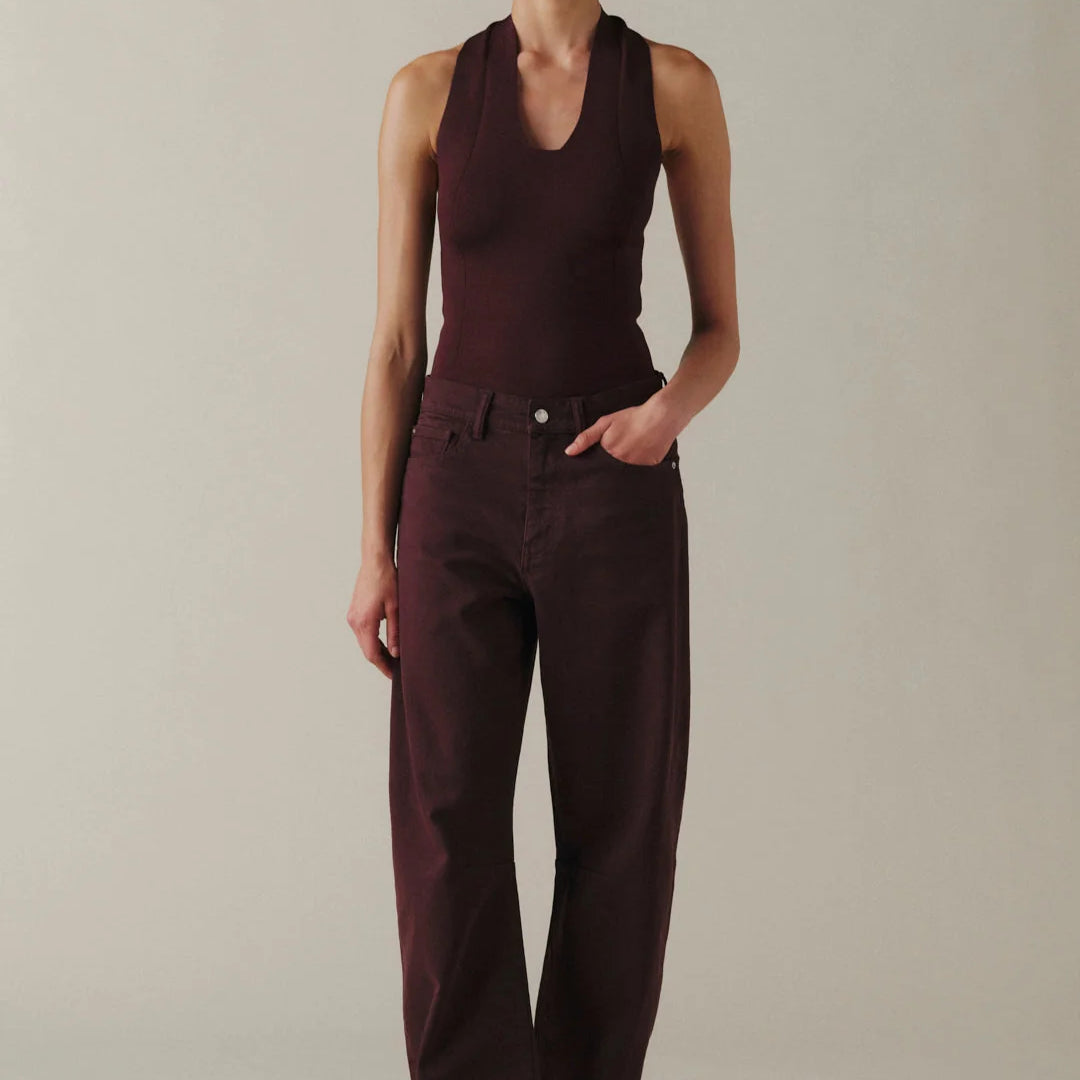 WARP + WEFT BNA SOFT CURVE BARREL JEANS - GARNET