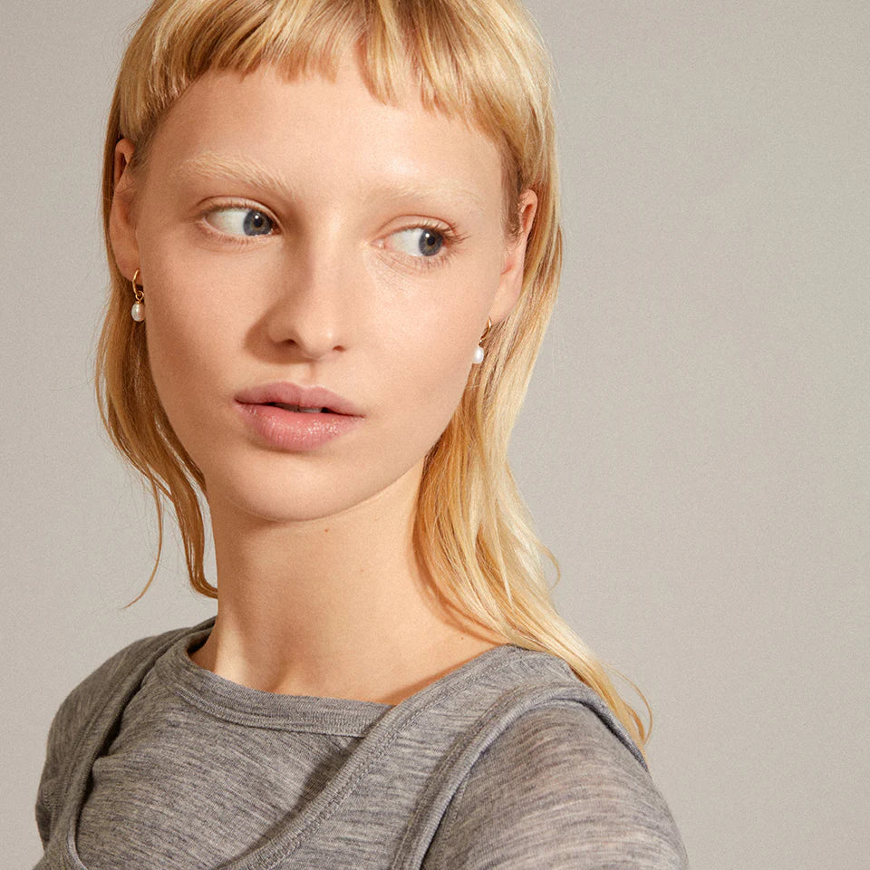 *PRE ORDER* PILGRIM BERTHE PEARL HOOP EARRINGS - GOLD