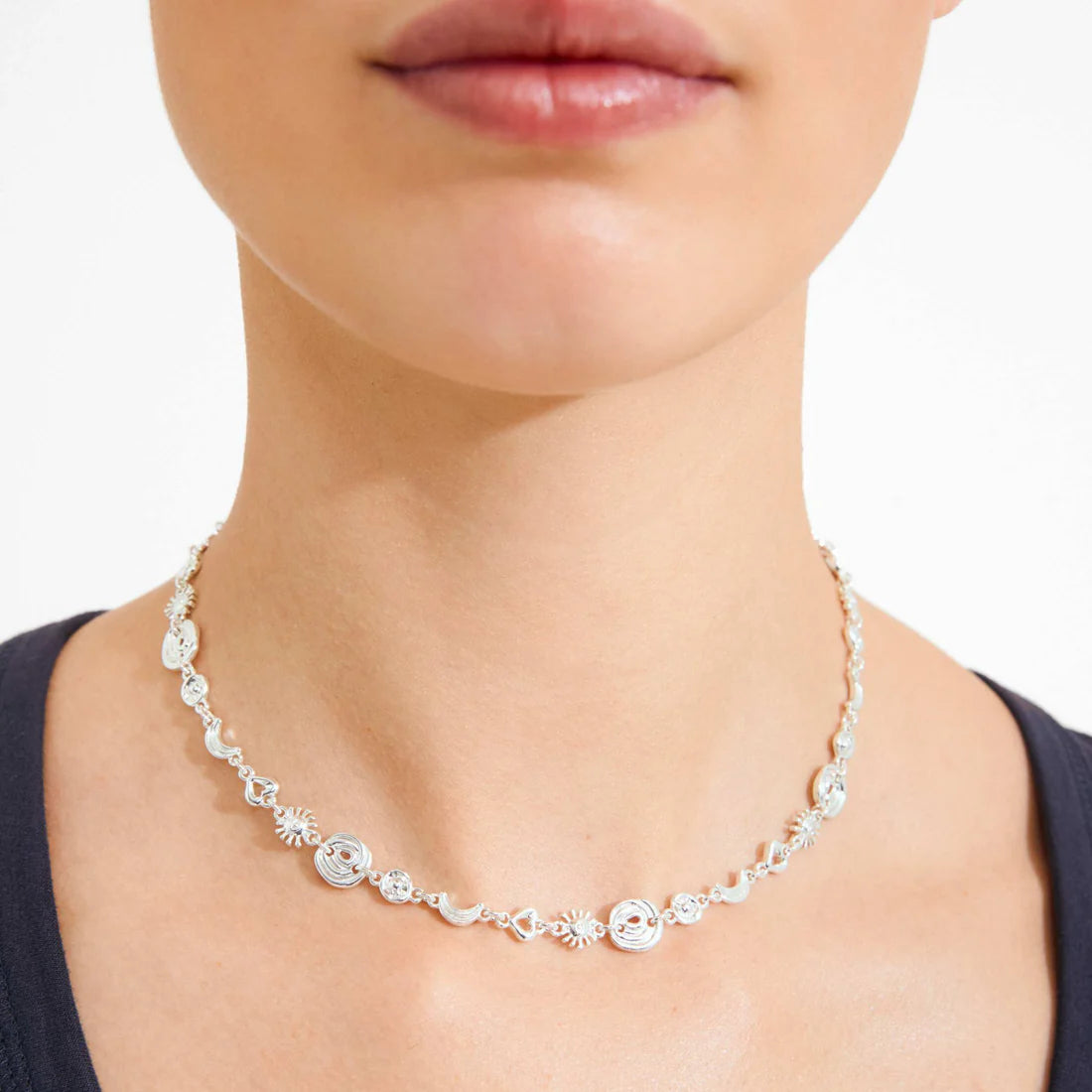 PILGRIM MISHA CHARMS NECKLACE - SILVER