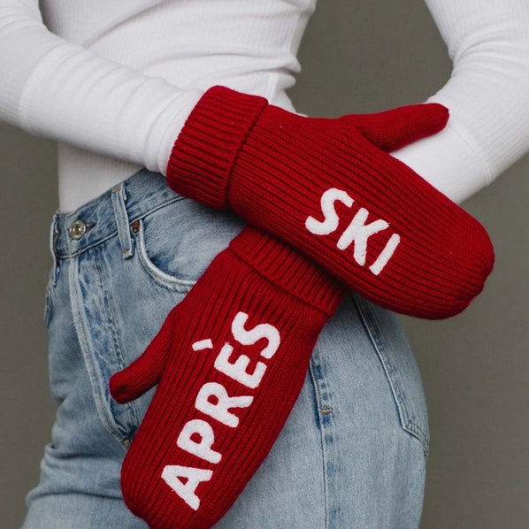 APRES SKI MITTENS - RED
