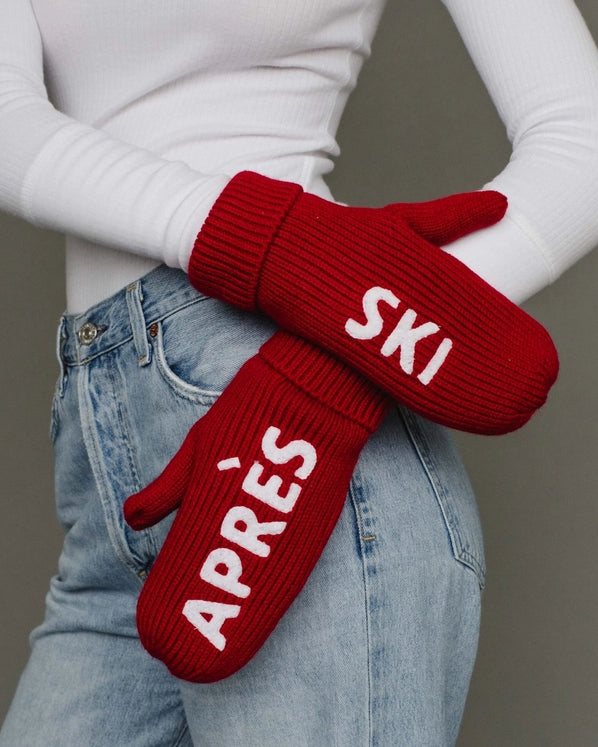 APRES SKI MITTENS - RED