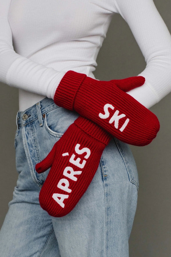 APRES SKI MITTENS - RED