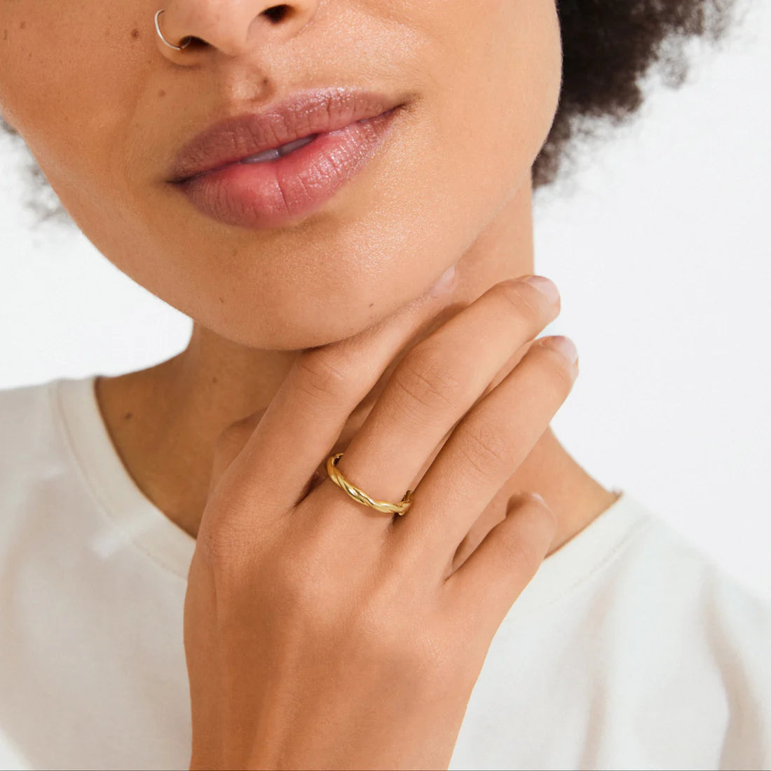 PILGRIM LULU RECYCLED TWISTED RING - GOLD