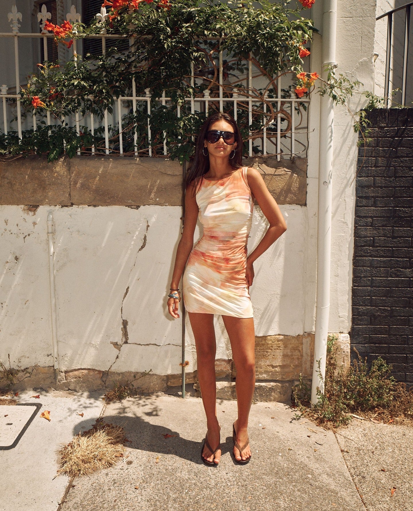 MP ARIA MESH MINI DRESS - WATERCOLOUR