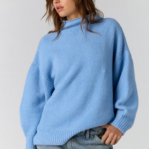 FREE PEOPLE BEAUMONT TUNIC - POWDER BLUE MELANGE