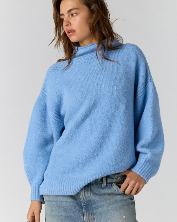 FREE PEOPLE BEAUMONT TUNIC - POWDER BLUE MELANGE