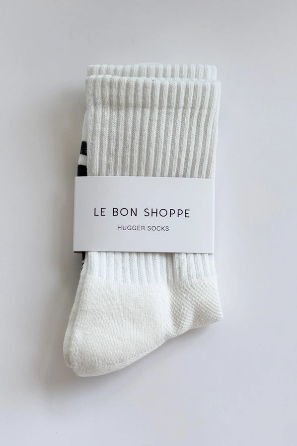 LE BON SHOPPE HUGGER SOCKS - WHITE
