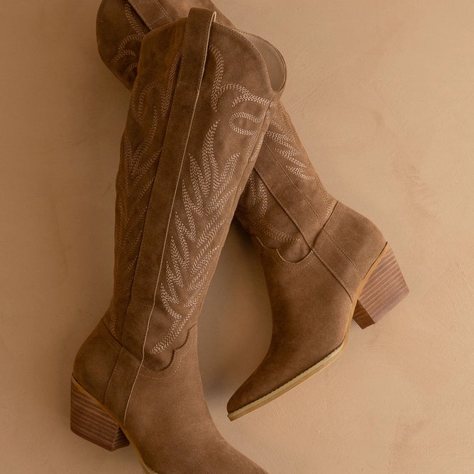 *PRE ORDER* SAMARA EMBROIDERED BOOT - BROWN