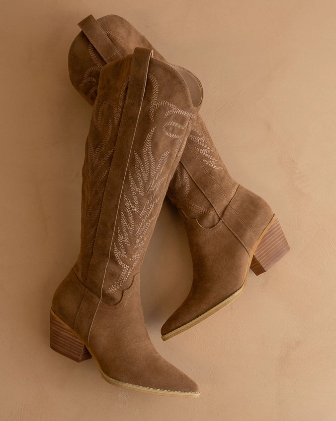 *PRE ORDER* SAMARA EMBROIDERED BOOT - BROWN