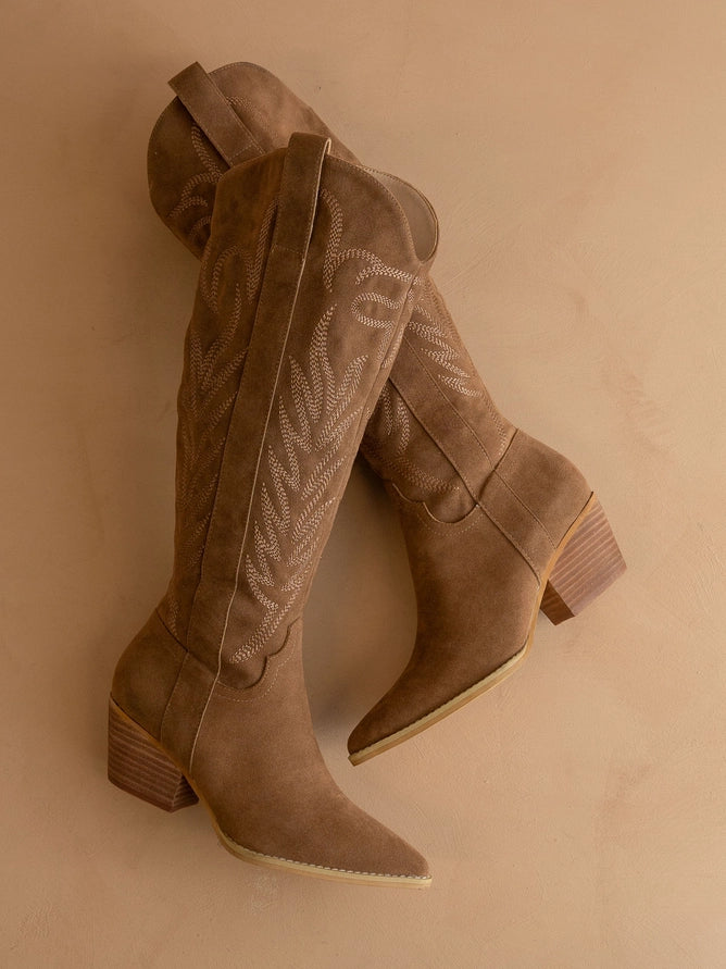 *PRE ORDER* SAMARA EMBROIDERED BOOT - BROWN