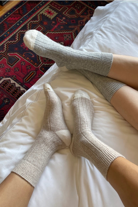 LE BON SHOPPE CLASSIC CASHMERE SOCKS - GREY MELANGE