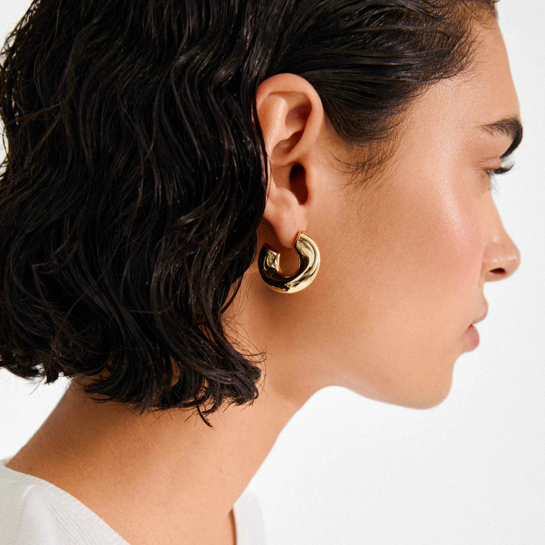 PILGRIM JENNINGS CHUNKY HOOP EARRINGS - GOLD