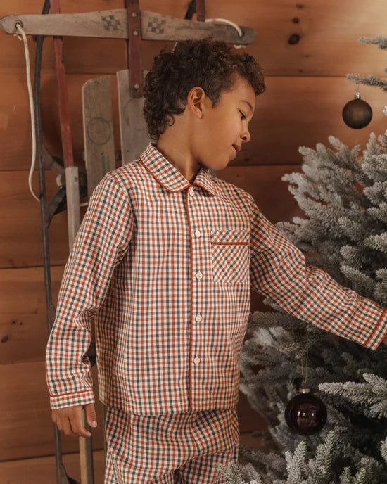 RYLEE + CRU LONG SLEEVE PAJAMAS - HOLIDAY GINGHAM