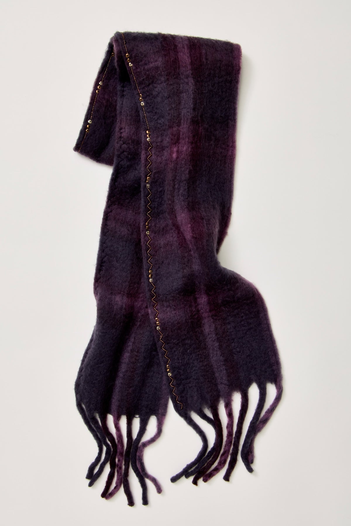 FREE PEOPLE HIGHLAND SKINNY SCARF - BERRY COMBO
