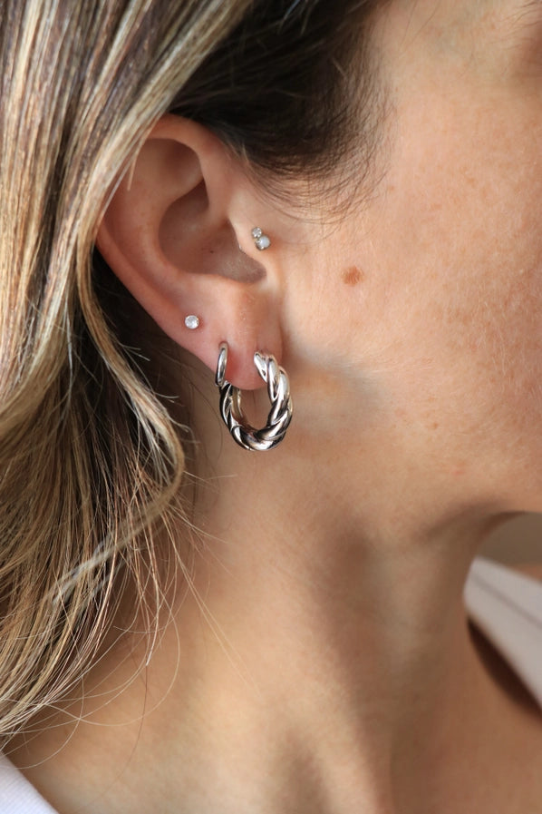 ORSATA TWISTED CHUNKY HOOPS - SILVER