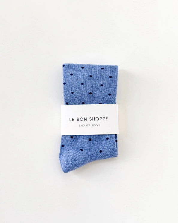 LE BON SHOPPE PRINTED SNEAKER SOCKS - BLUE NAVY