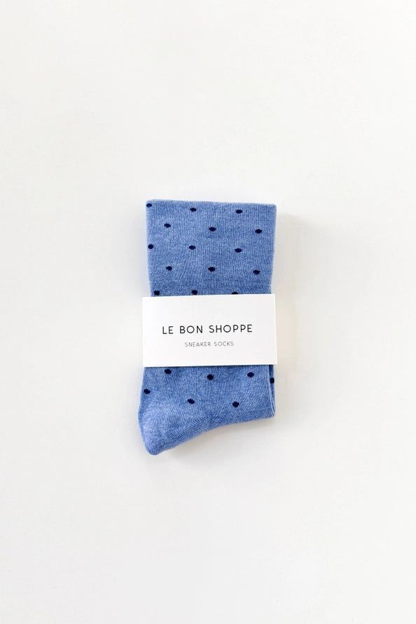 LE BON SHOPPE PRINTED SNEAKER SOCKS - BLUE NAVY