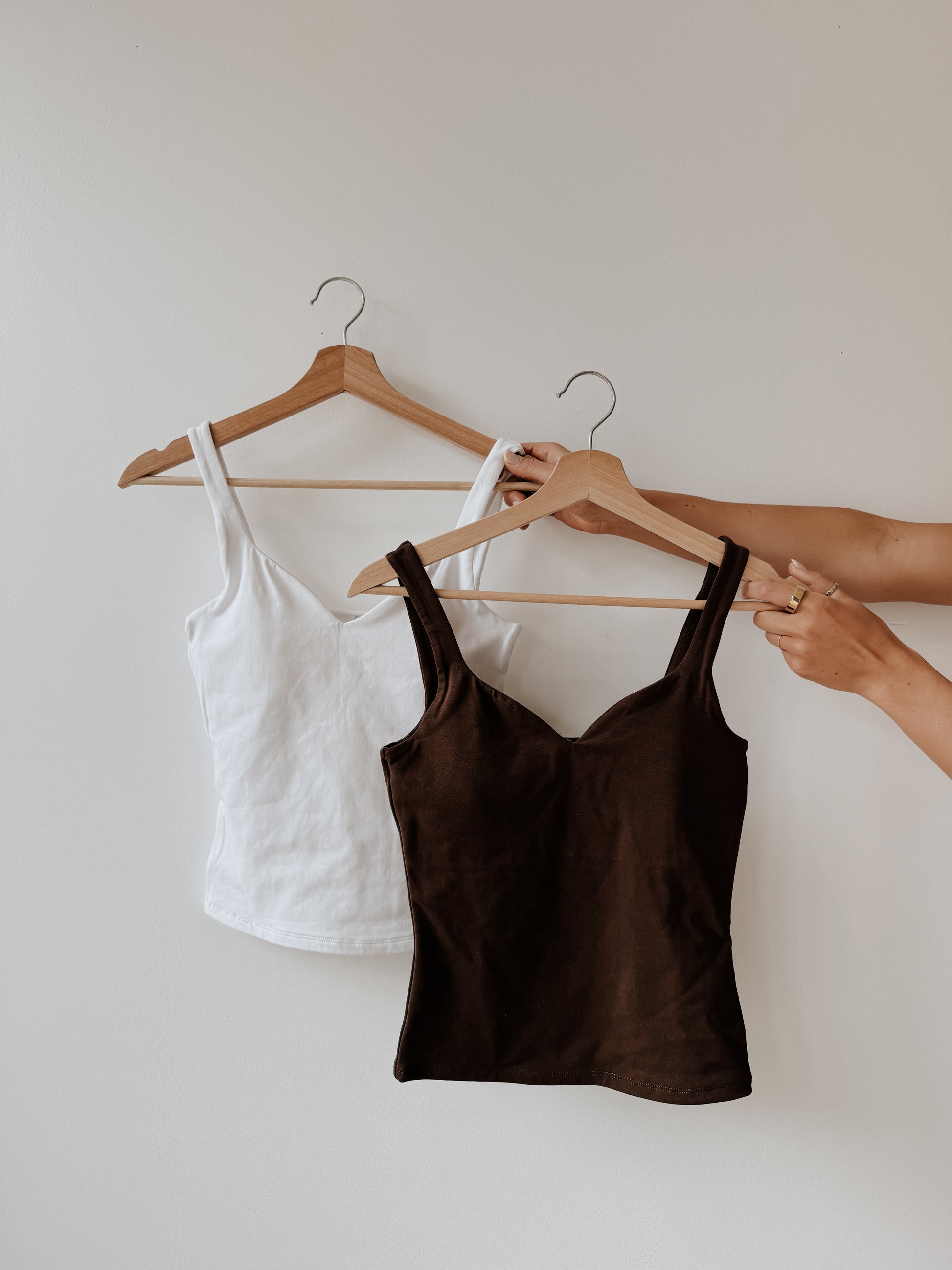 COTTON CORE IMANE SWEETHEART TANK - WHITE