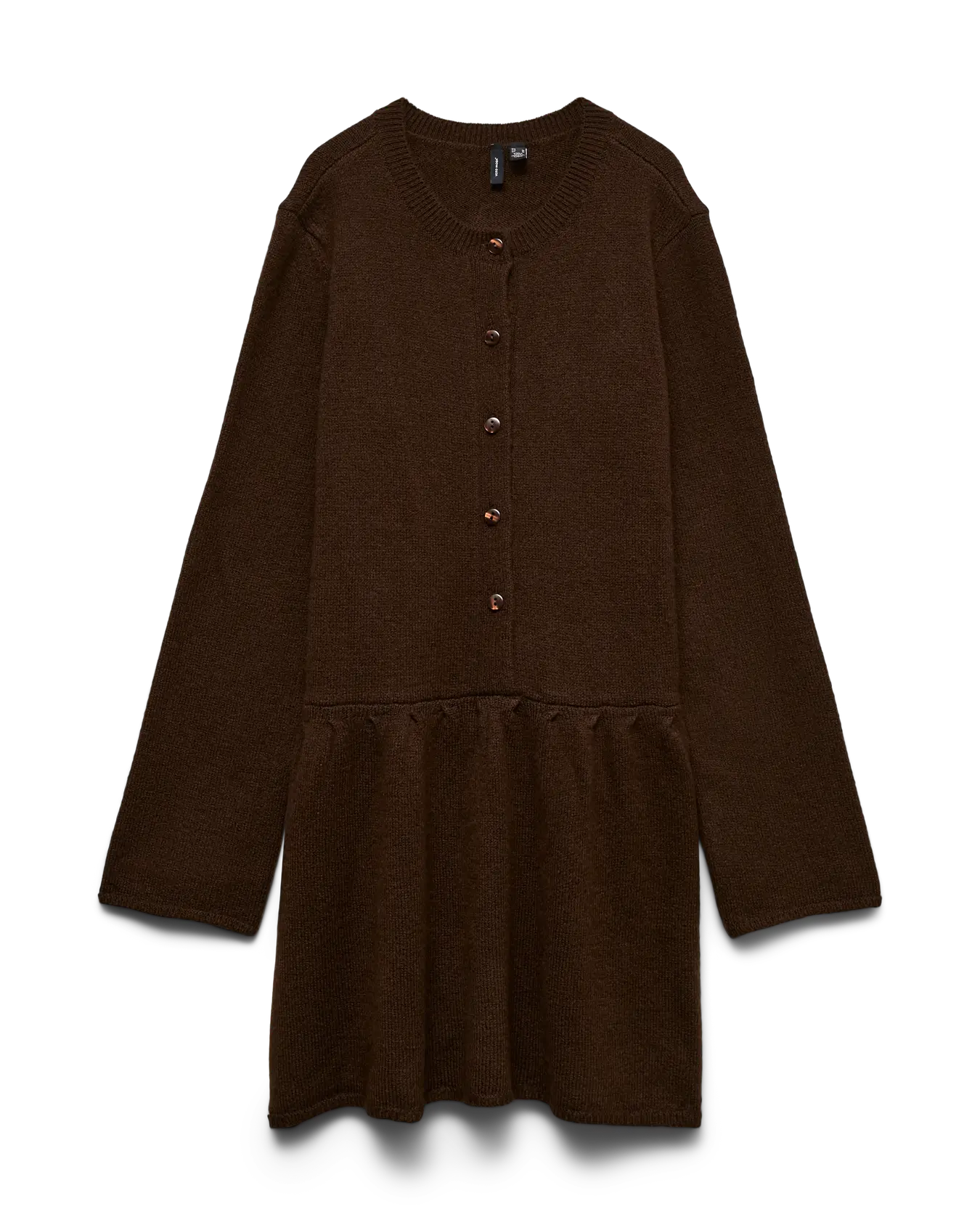 VM EVELINA SHORT KNIT DRESS - CHOCOLATE BROWN