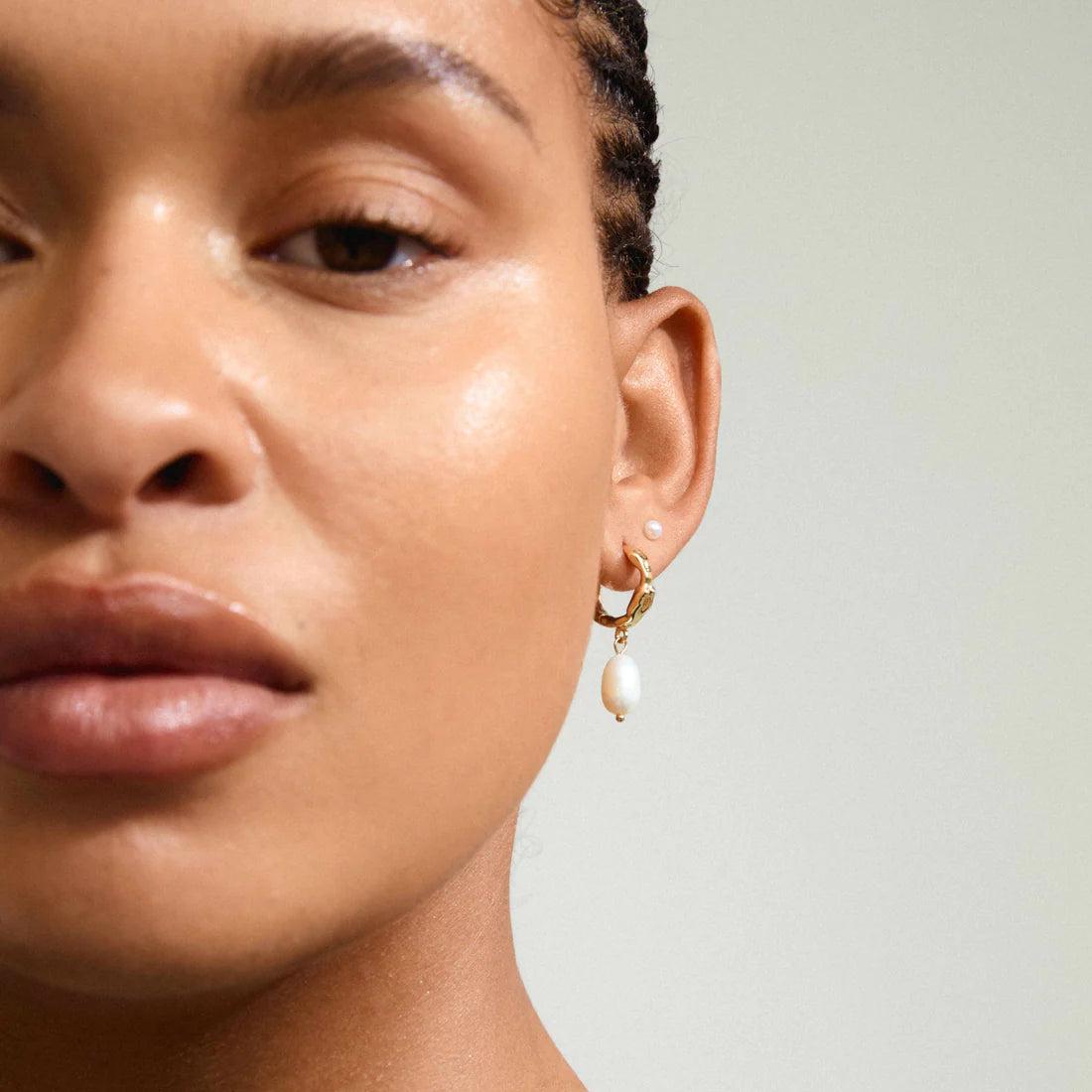 PILGRIM CONSTANCE FRESHWATER PEARL EARRINGS 2-IN-1 SET - GOLD