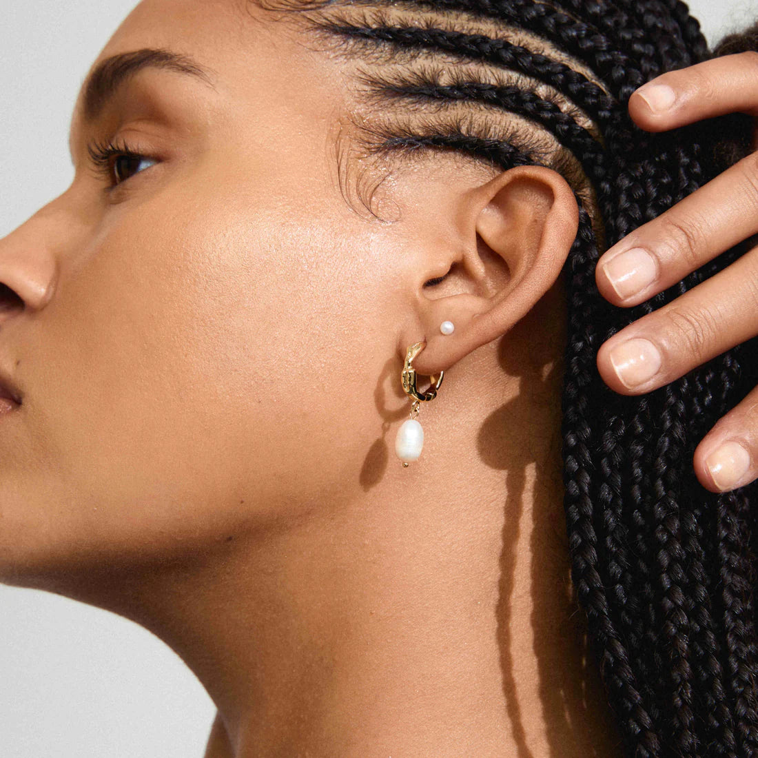 PILGRIM CONSTANCE FRESHWATER PEARL EARRINGS 2-IN-1 SET - GOLD