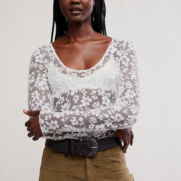 FREE PEOPLE EARLY SUNSETS LAYERING TOP - IVORY