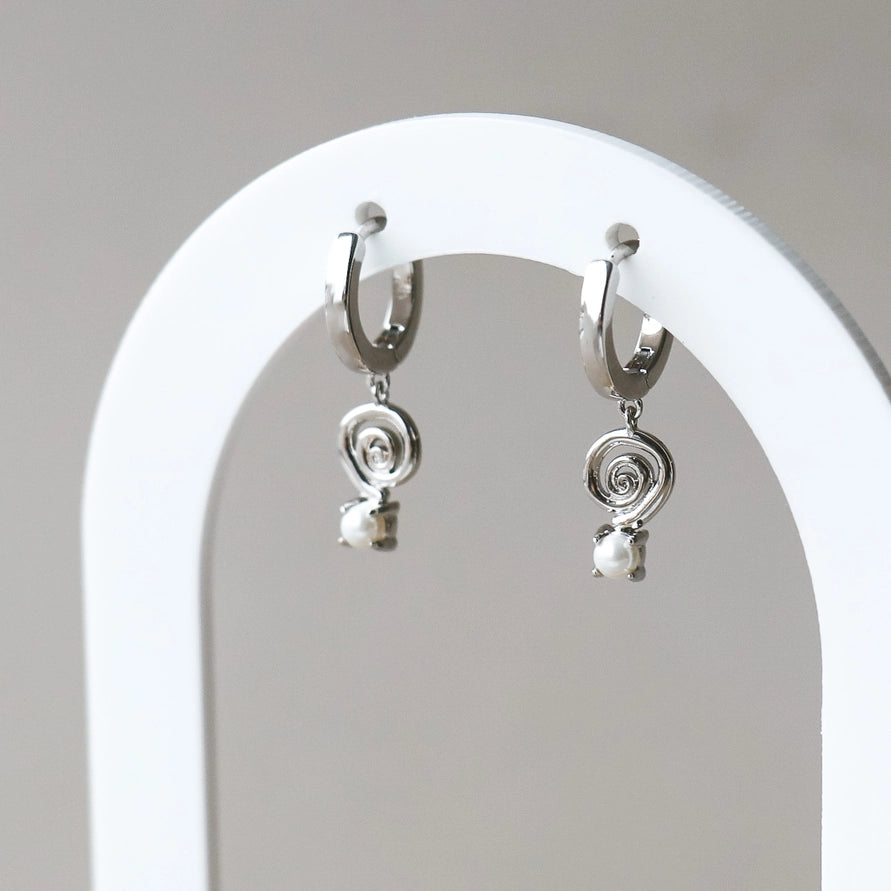 SPIRA PENDANT EARRINGS - SILVER