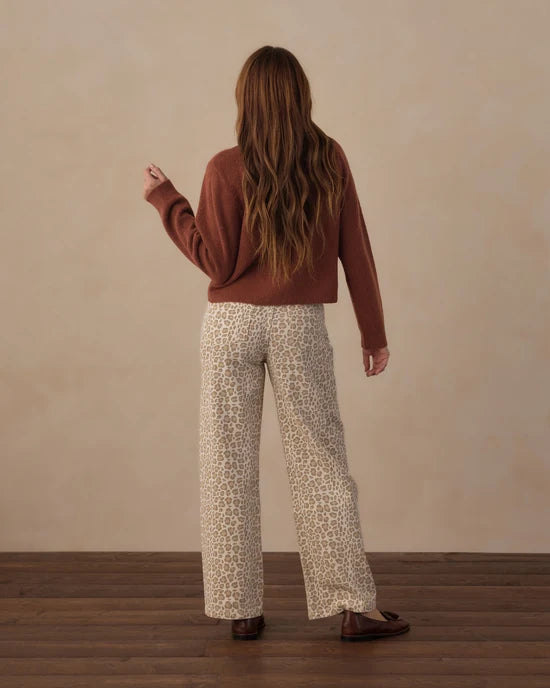 RYLEE + CRU SCALLOP CARDDIGAN - BRICK