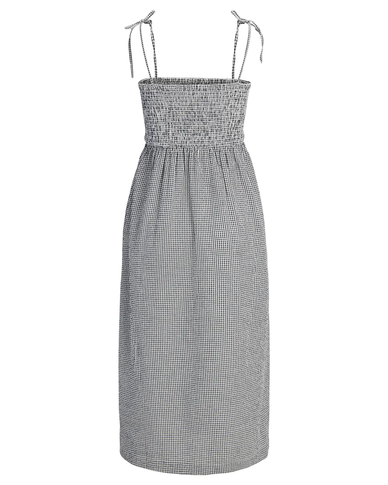 JJXX ZOE SEERSUCKER SMOCK STRAP DRESS - BLACK