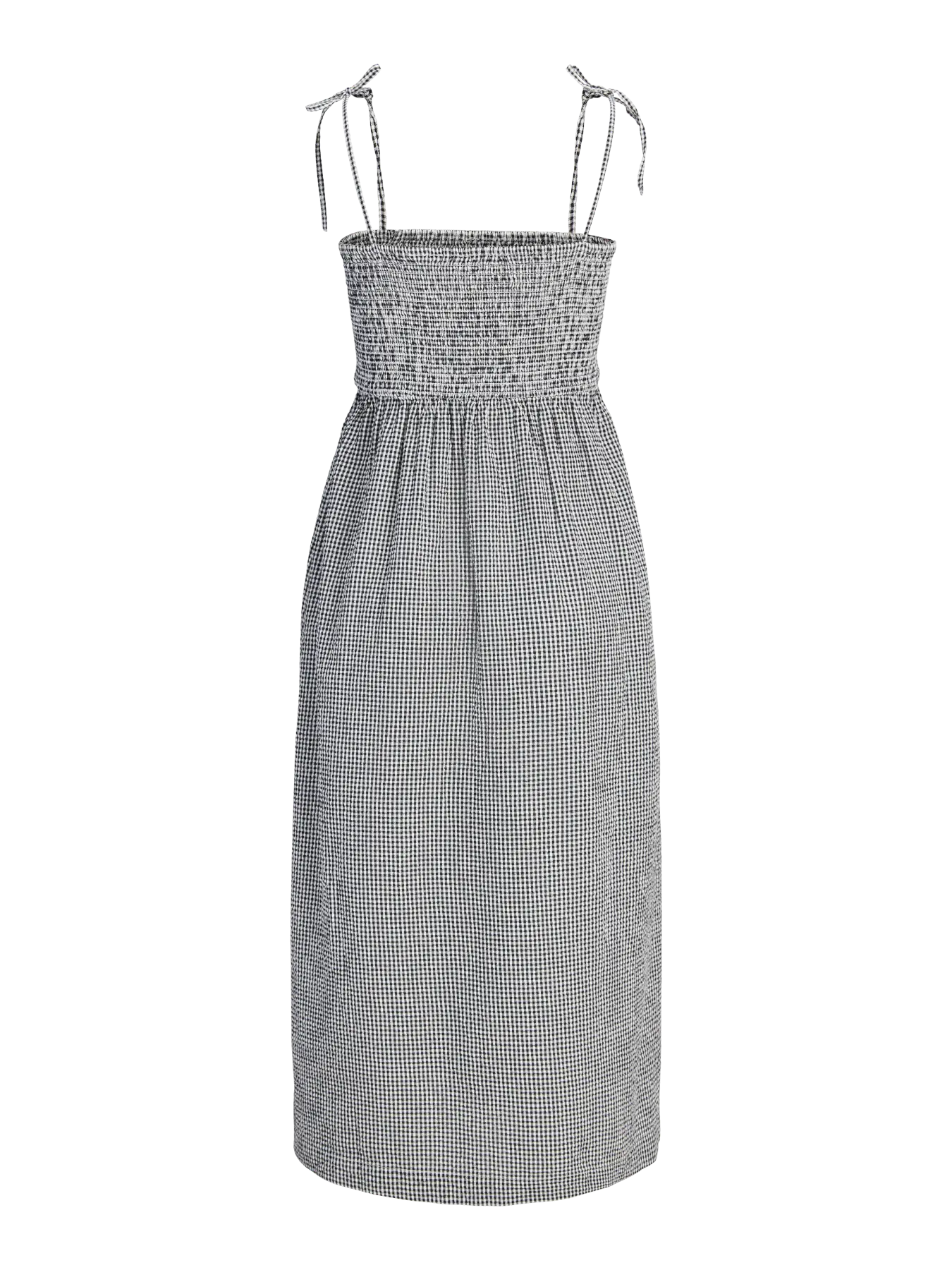JJXX ZOE SEERSUCKER SMOCK STRAP DRESS - BLACK