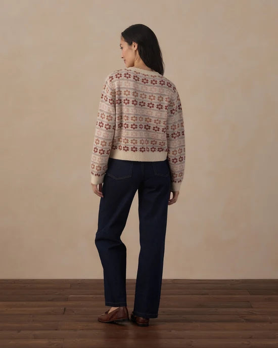 RYLEE + CRU CHEYENNE CARDIGAN - FLOWER FAIR ISLE