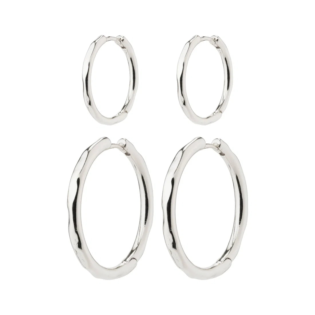 PILGRIM EVE HOOP EARRINGS SET - SILVER