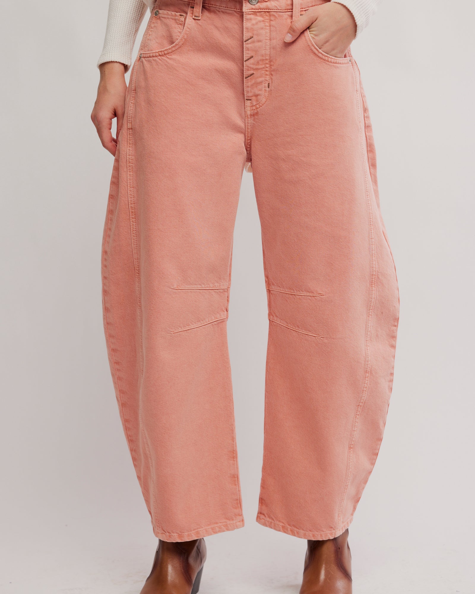 FREE PEOPLE GOOD LUCK BARREL PANT - DESERT PETAL
