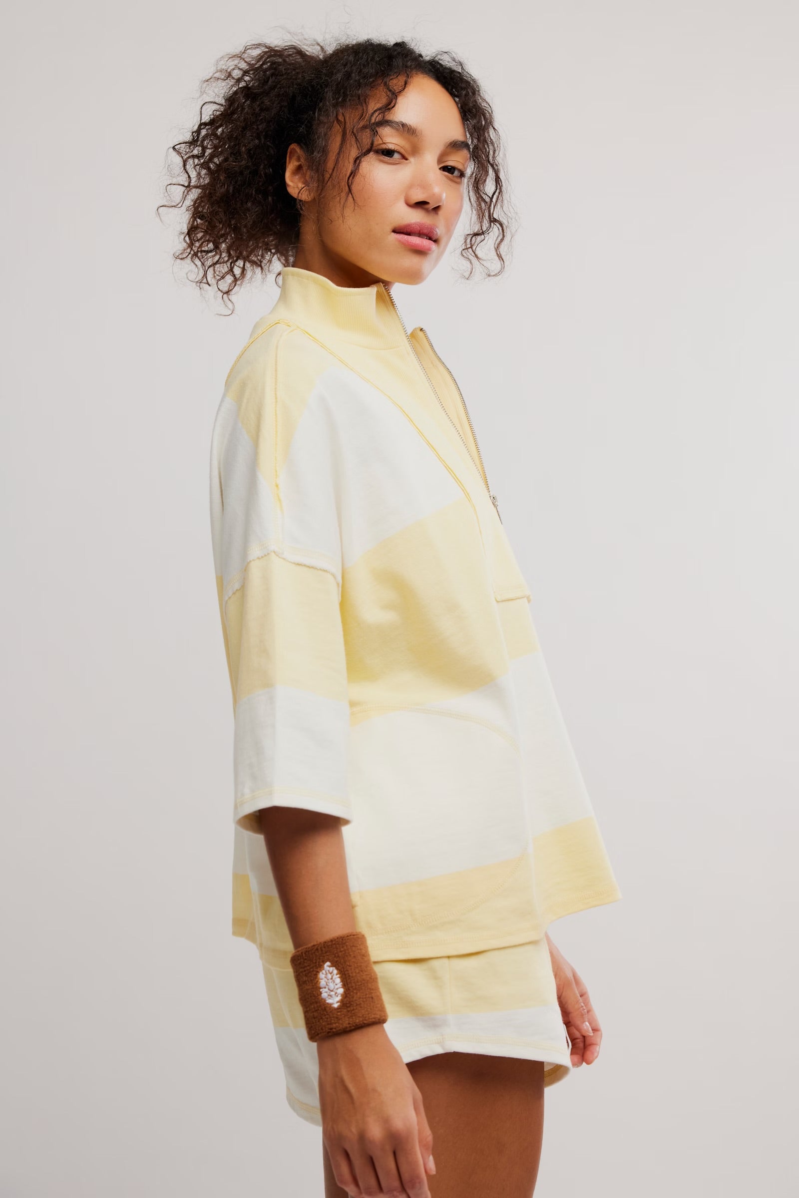 FREE PEOPLE RETRO RUGBY SHORTS SET - SUNLIT YELLOW