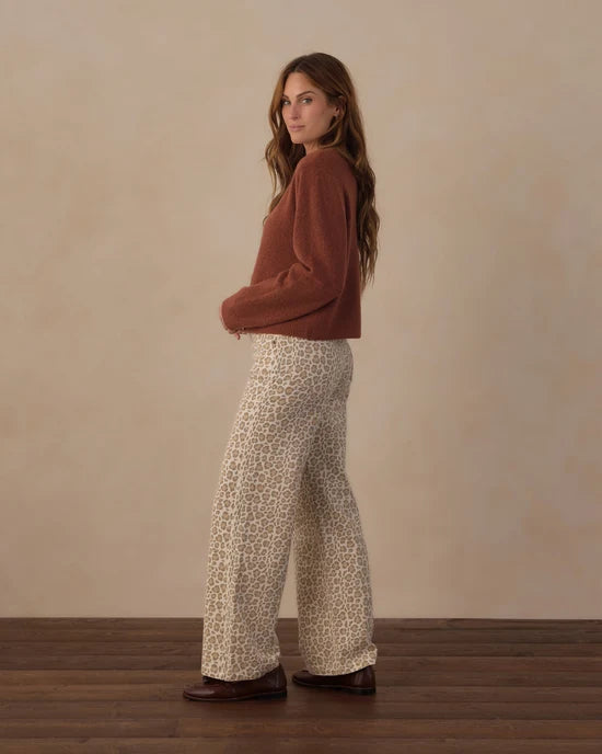 RYLEE + CRU SCALLOP CARDDIGAN - BRICK