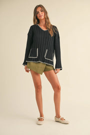 HANNAH RIB SWEATER - BLACK