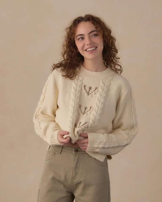 RYLEE + CRU REAGAN SWEATER - NATURAL