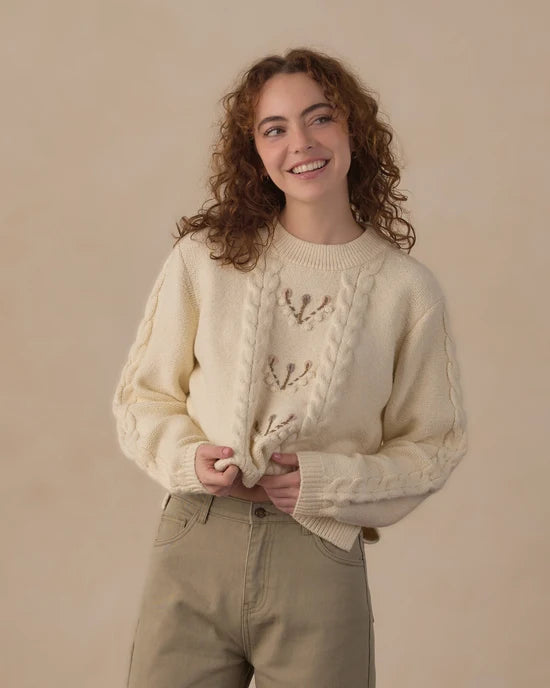 RYLEE + CRU REAGAN SWEATER - NATURAL