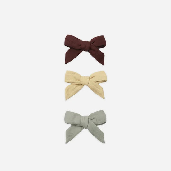 QUINCY MAE BOW WITH CLIP SET - BUTTERSCOTCH. CHERRY. LAUREL.